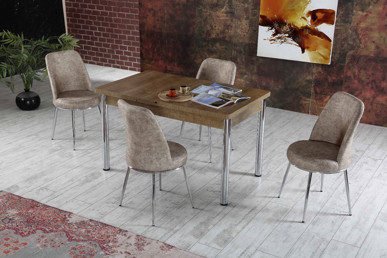 GOLD TABLE CHAIR SETS